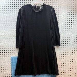 NWT Time and Tru velour lined dress size large charcoal gray 3/4 sleeve comfy